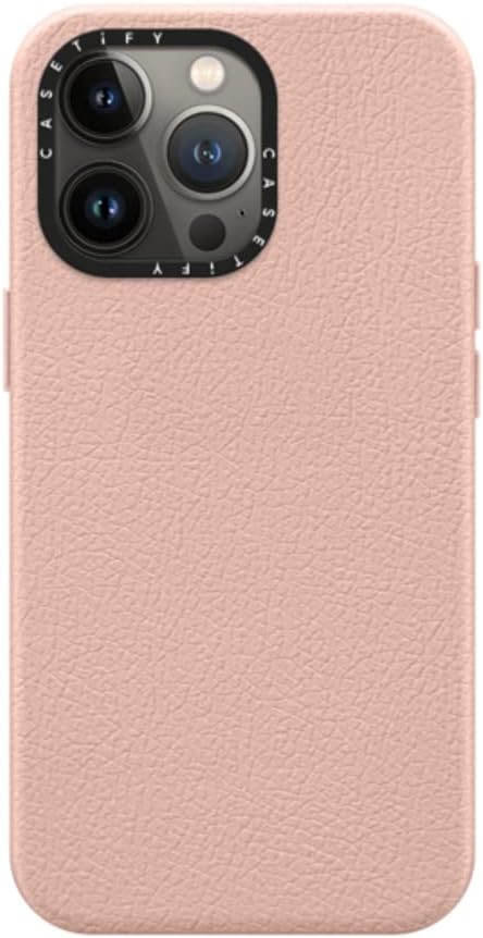 Lychee-Grain Leather Case [4.9ft Drop Protection] - Light Pink