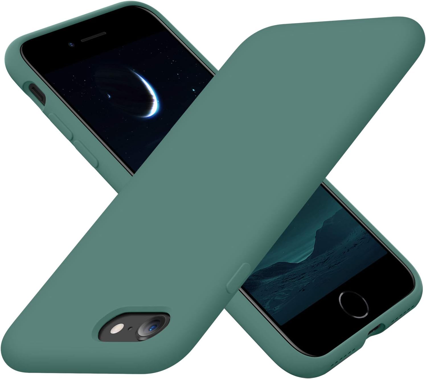 Ultra-Thin, Drop-Resistant Silicone Phone Case with [Soft Microfiber] Lining (4.7-inch) — Midnight Green