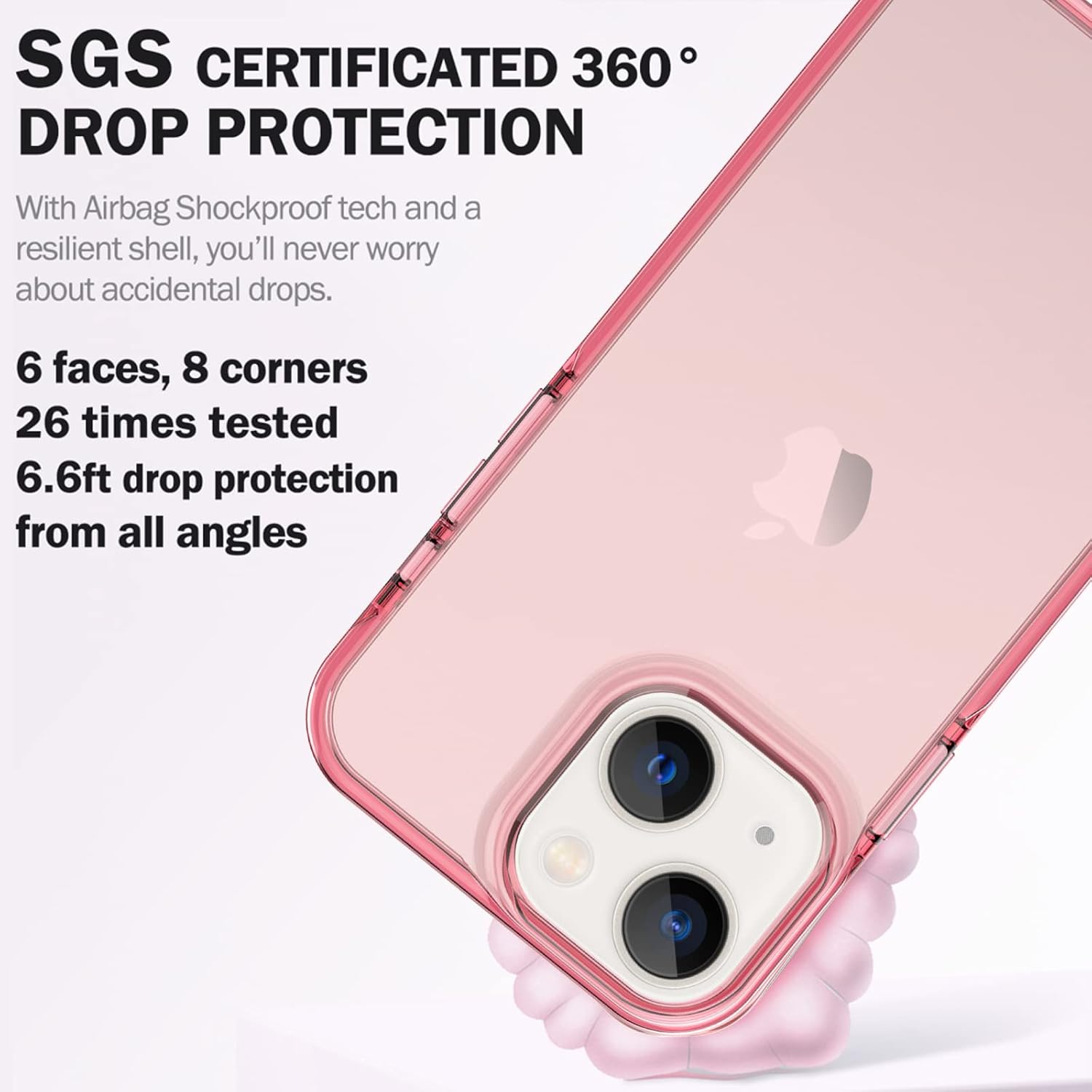 Phone Case: 6.6ft Drop Protection, Comprehensive Protection for Body, Screen, and Camera — Pink - Image 2