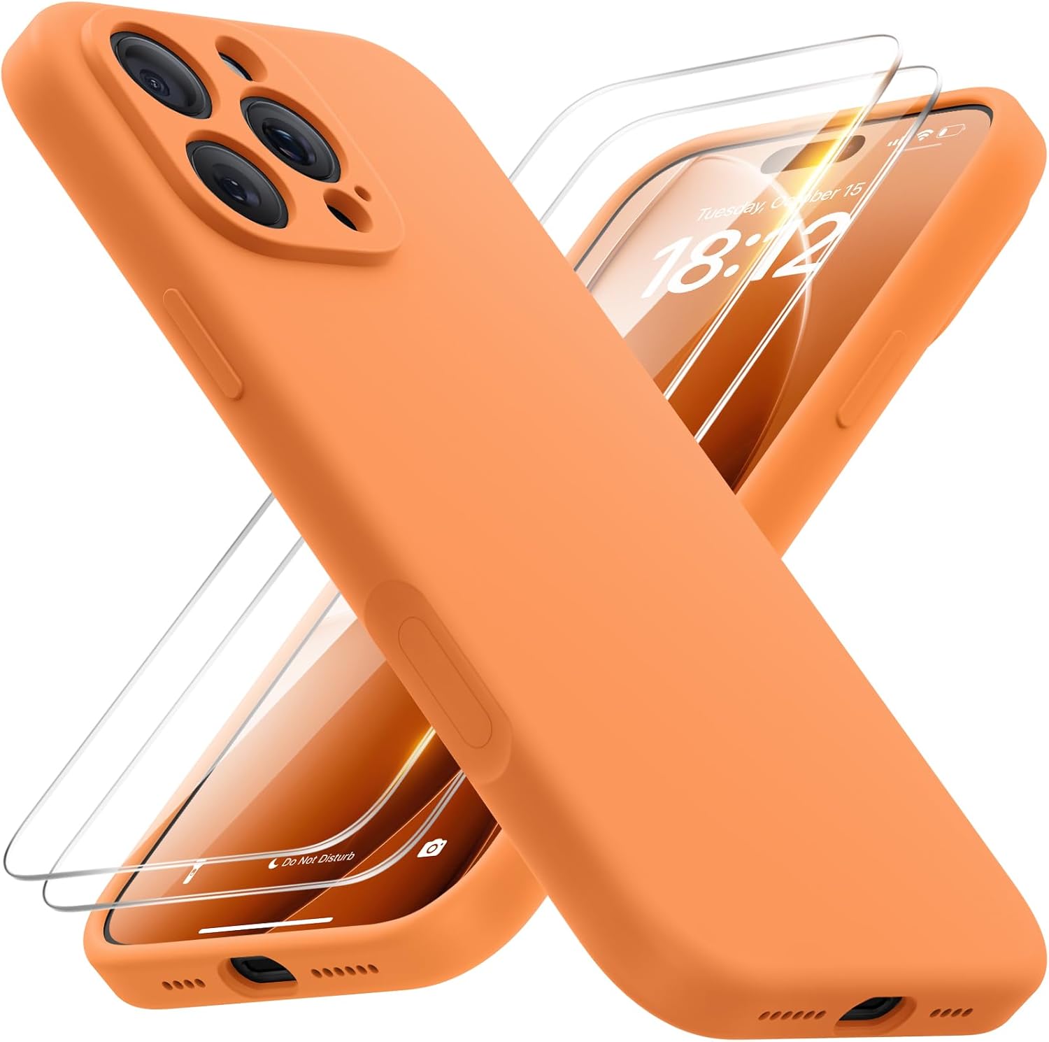 Magnetic Phone Case with Microfiber Lining (6.9-inch) — Kumquat Orange