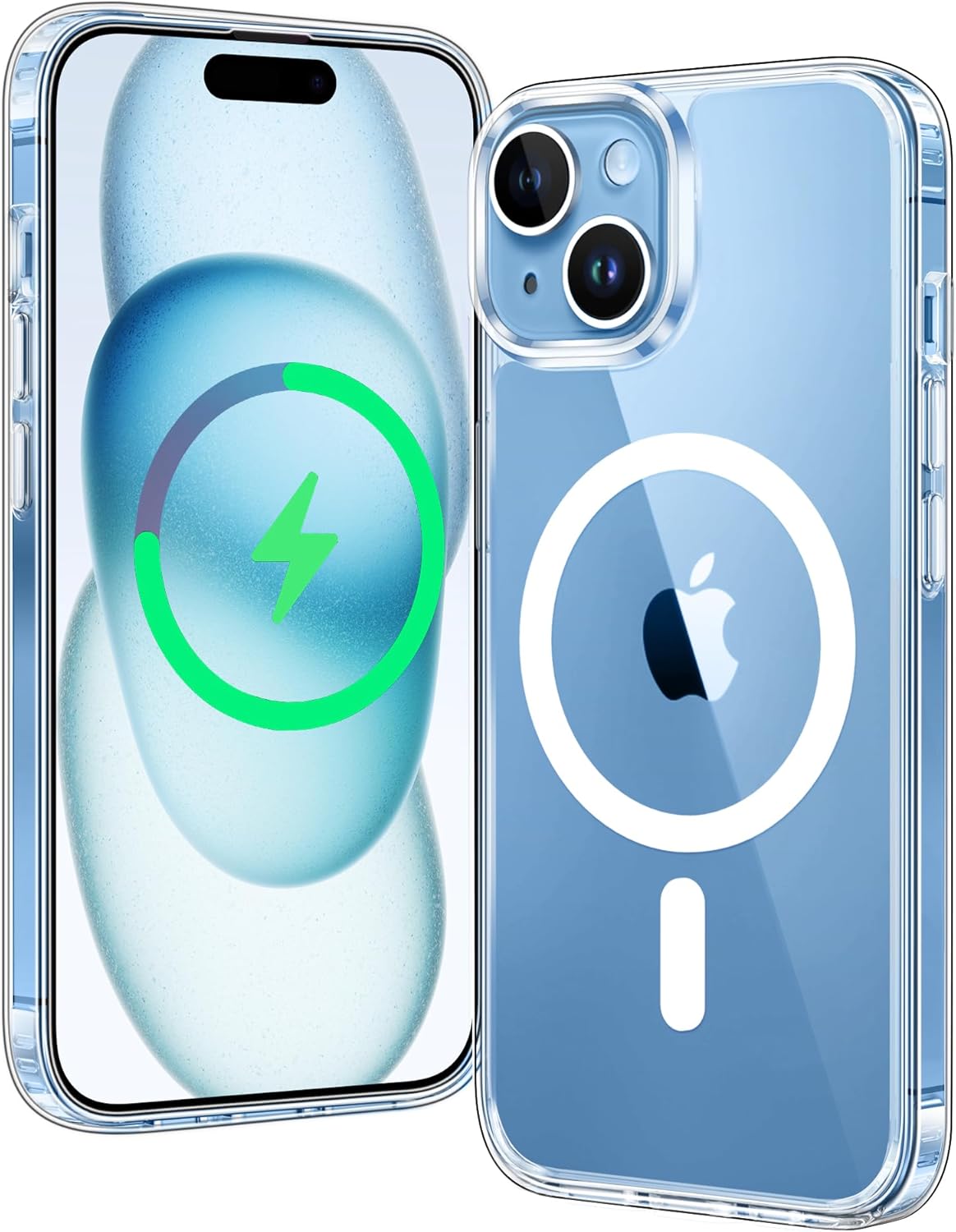 Phone Case: Supports Magnetic Charging, Military-Grade Drop Protection, Anti-Yellowing, Sturdy & Durable Shockproof Cover — 6.1-inch (Clear)