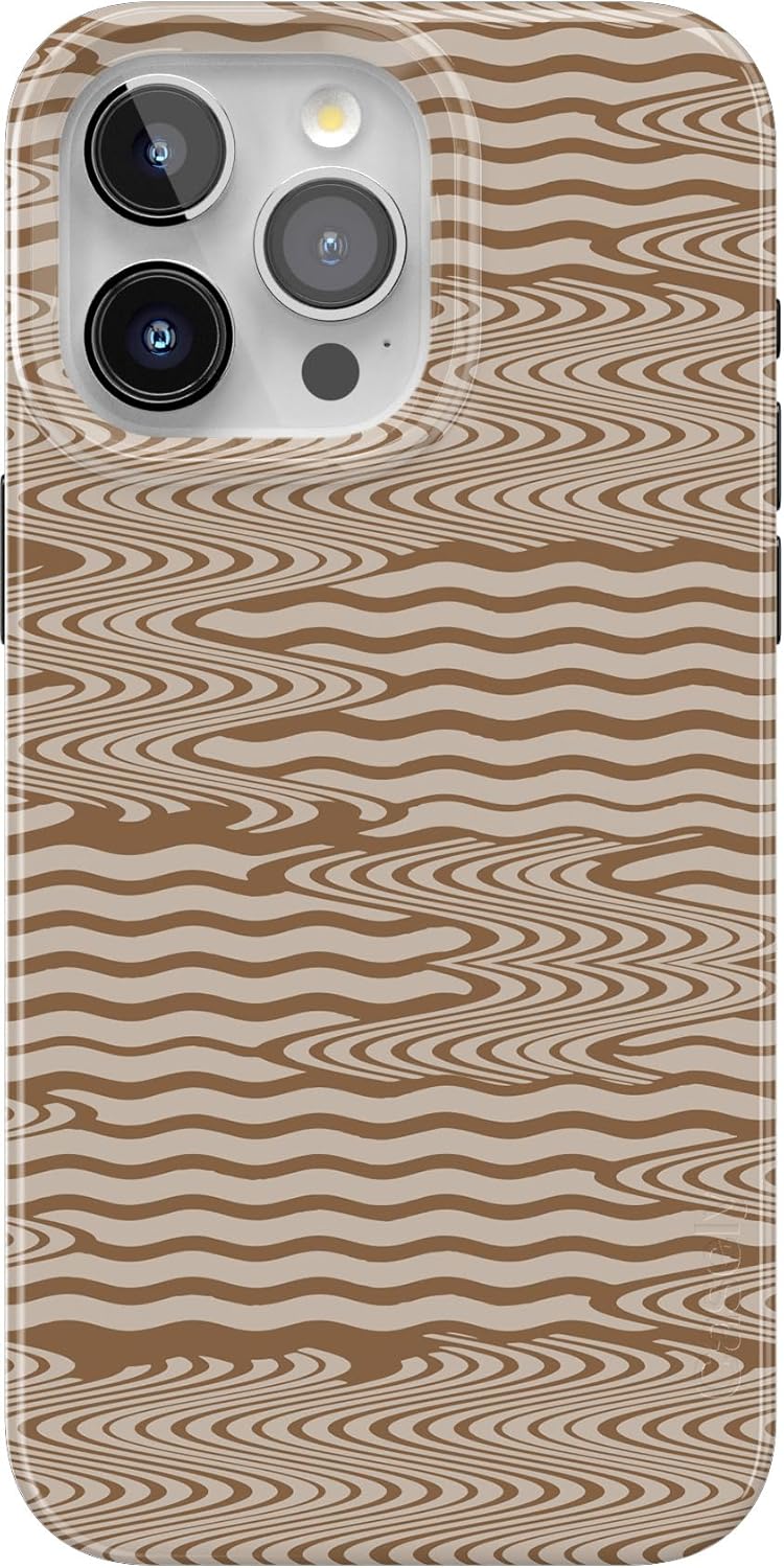 Phone Case | Mocha Ripple | Brown Wave Pattern | Classic Series |