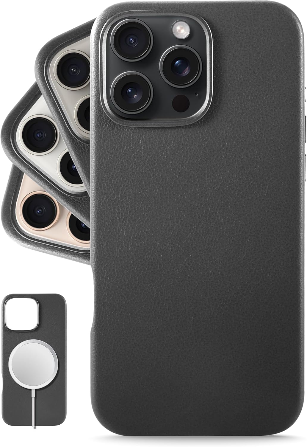 Leather Protective Case - Premium European Genuine Leather - Becomes Smoother & Softer with Use - Black